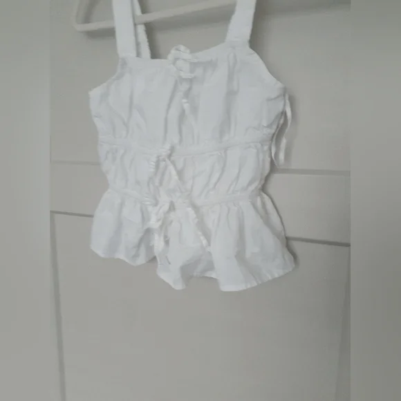 Sim & Sam White Sleeveless Peplum Crop Top - Picture 3 of 4